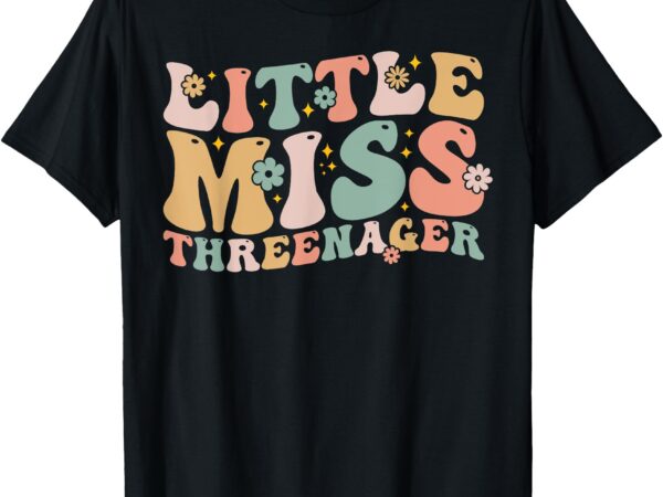 Little miss threenager tees 3rd birthday 3 year old girl t-shirt