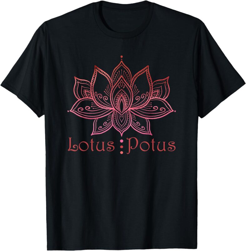 Lotus Potus in Red and Shades of Pink T-Shirt