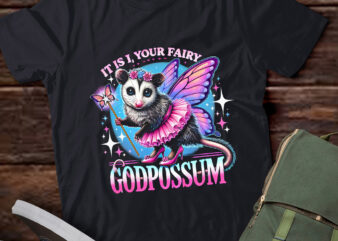 M368 It Is I Your Fairy Godpossum Funny Vintage Opossum t shirt designs for sale