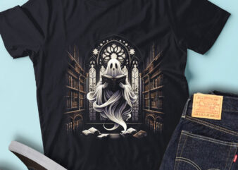 M373 Ghost Library Halloween Librarian Book Lovers Women t shirt designs for sale