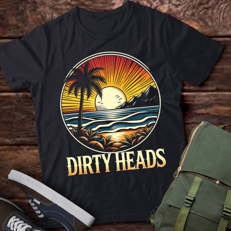 M376 Dirty Heads Retro Beach Vintage Sunset