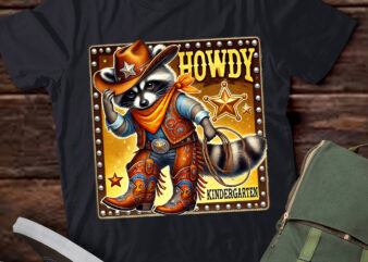 M379 Raccoon Cowboy Western Back To School Funny Raccoon t shirt designs for sale