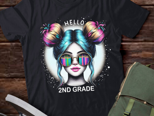 M380 hello 2nd grade messy hair bun girl back to school t shirt designs for sale