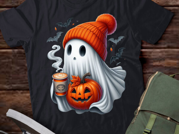 M382 cute ghost drink pumpkin happy halloween t shirt designs for sale