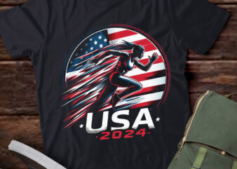 M389 Running USA Flag Women Track and Field USA Team 2024 t shirt designs for sale