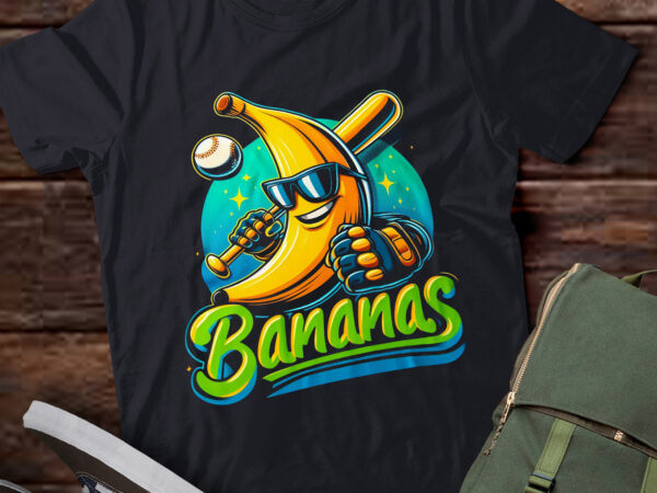 M398 let’s go bananas funny banana playing baseball t shirt designs for sale