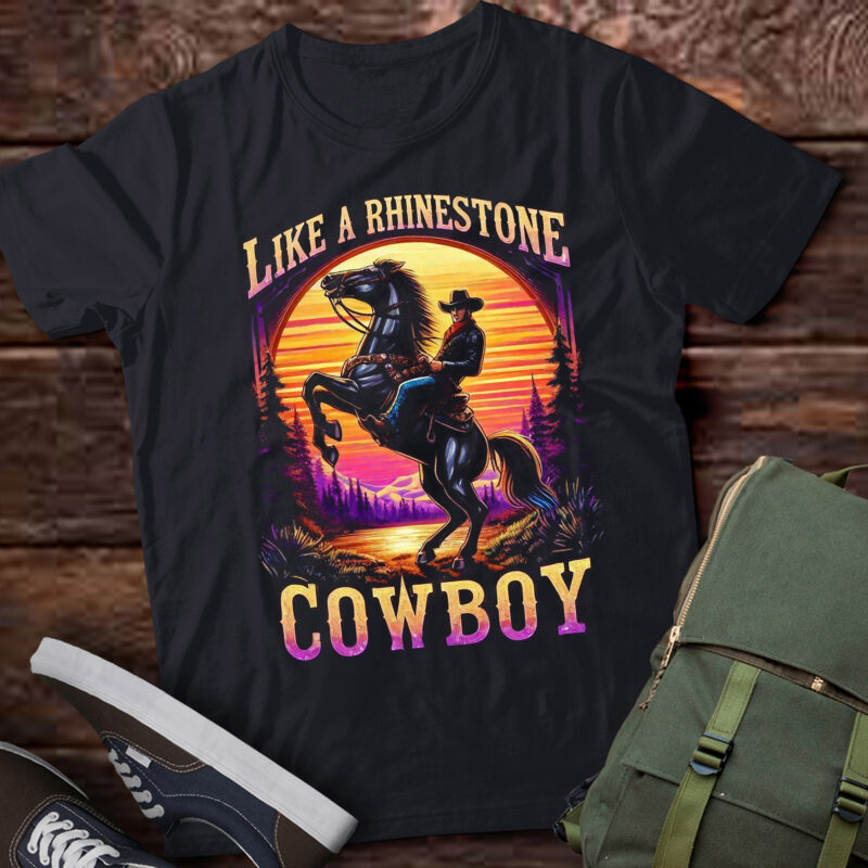 M402 Like Rhinestones Cowboy Vintage Western Horses Riding