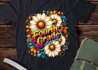 M410 Retro Flower Power Squared Fourth 4th Grade t shirt designs for sale