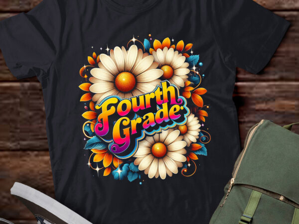 M410 retro flower power squared fourth 4th grade t shirt designs for sale