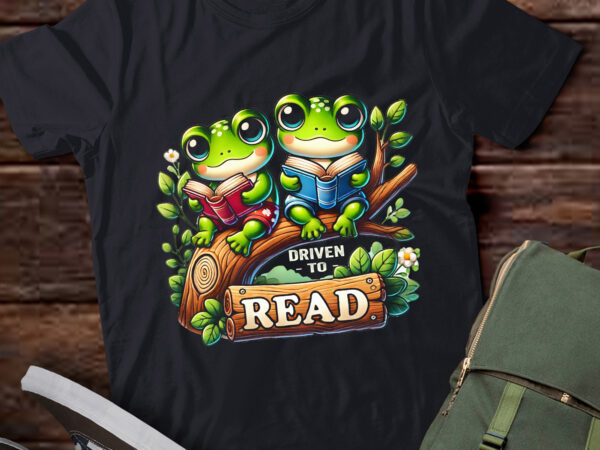 M421 driven to read cute frog & toad library reading t shirt designs for sale