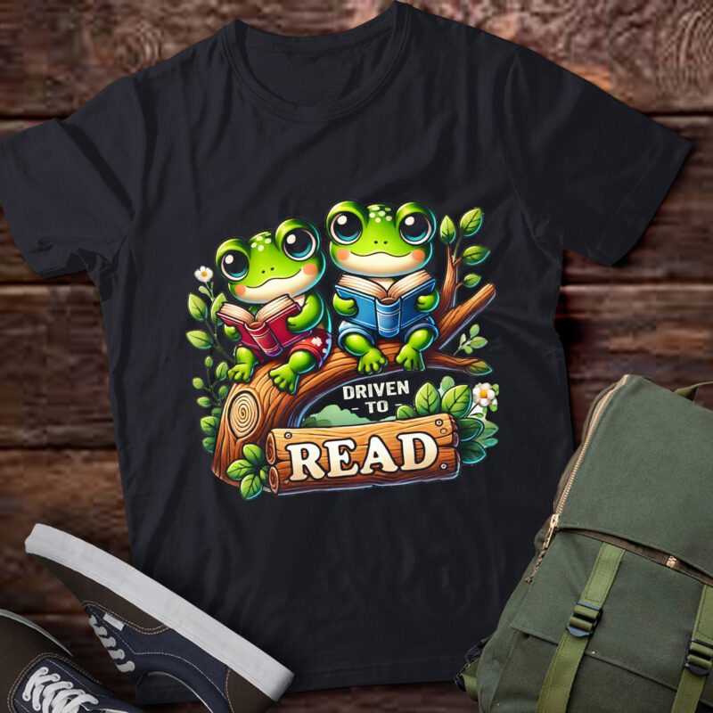 M421 Driven To Read Cute Frog & Toad Library Reading