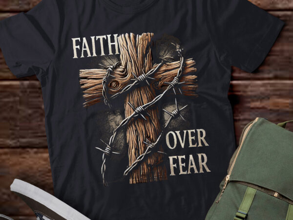 M422 faith over fear christian cross god faith religion t shirt designs for sale