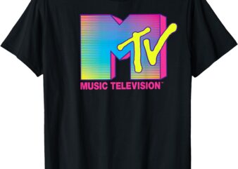 MTV Logo Fluorescent Colors Retro Design T-Shirt