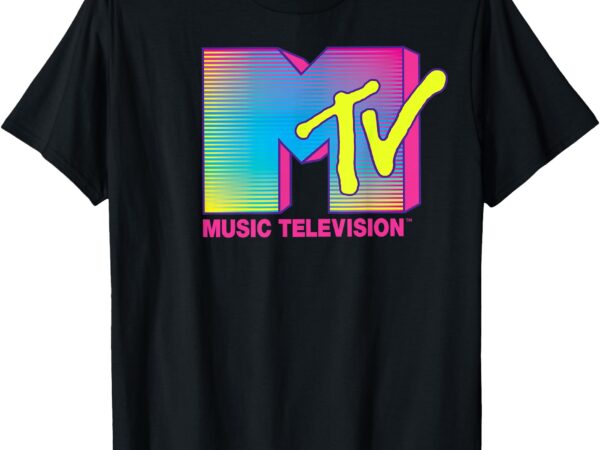 Mtv logo fluorescent colors retro design t-shirt