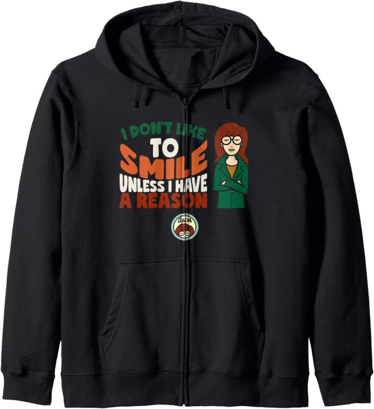 Mademark x Daria – Daria I Don’t Like To Smile Unless I Have A Reason Zip Hoodie