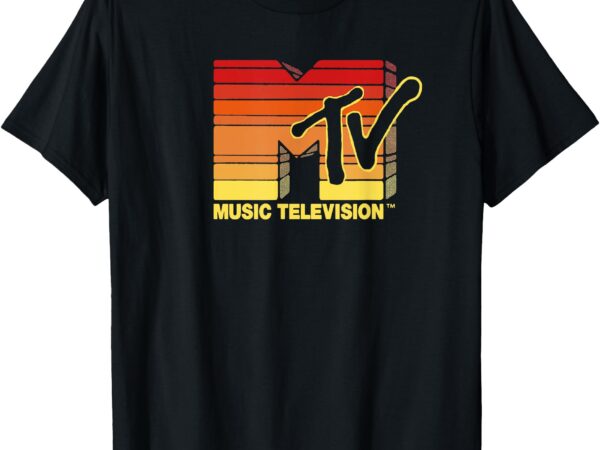 Mademark x mtv – hand hewn sun stripes vintage mtv logo t-shirt