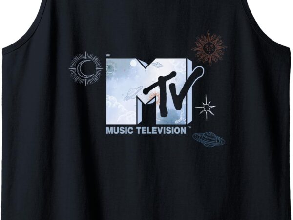 Mademark x mtv – official mtv 1981 with an hand painted sky in background tank top t shirt designs for sale