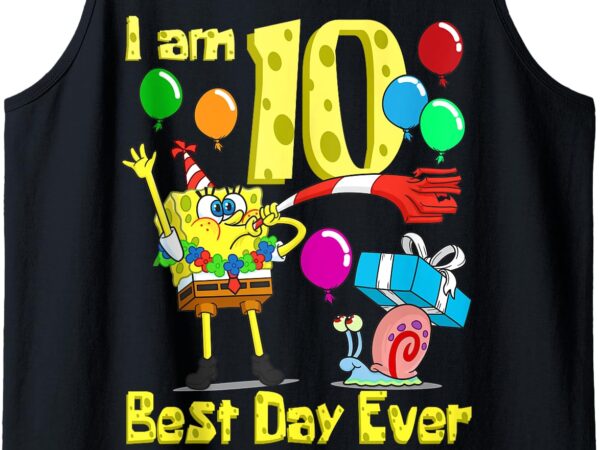 Mademark x spongebob squarepants – spongebob i am 10 years old birthday party tank top t shirt designs for sale