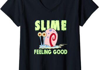 Mademark x SpongeBob SquarePants – Womens Gary the Snail – Slime Feeling Good V-Neck T-Shirt