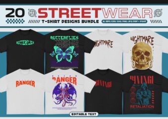 Streetwear T-shirt Design Bundle