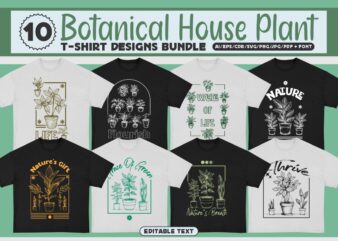 Botanical House T-shirt Design Bundle