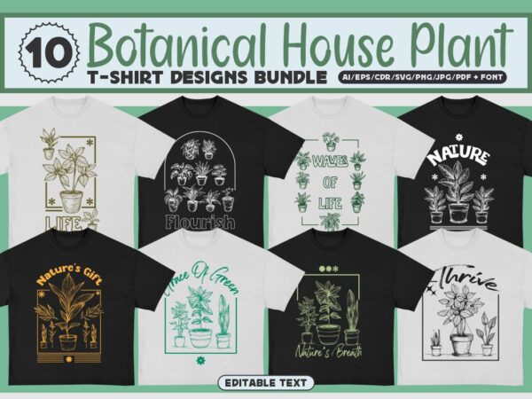 Botanical house t-shirt design bundle