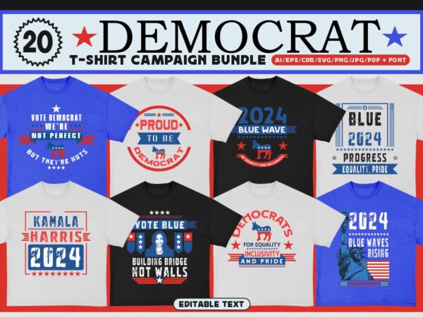 Democrat campaigne t-shirt design bundle