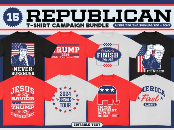 Republican campaign t-shirt design bundle