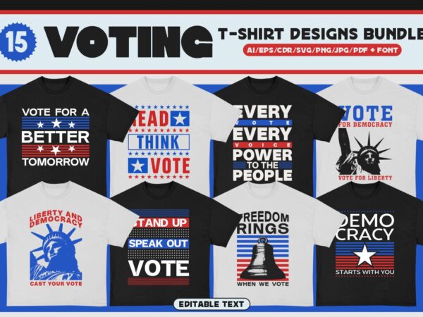 Voting t-shirt design bundle