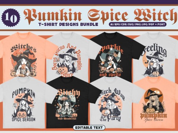 Pumpkin spice t-shirt design bundle