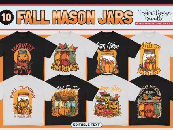 Fall mason t-shirt design bundle