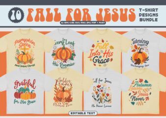 Fall for Jesus T-shirt Design Bundle