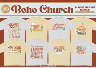 Boho Church T-shirt Design Bundle