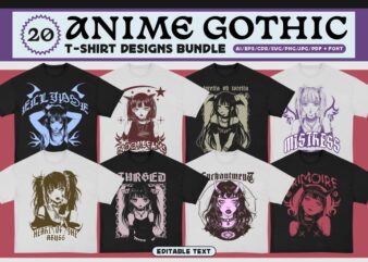 Anime Gothic T-shirt Design Bundle