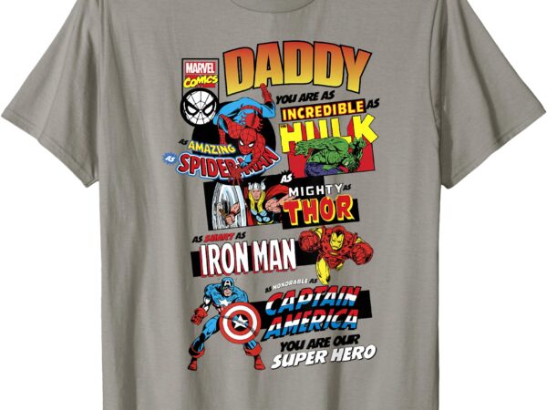 Marvel avengers father’s day retro comic graphic short sleeve t-shirt