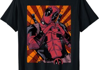 Marvel Deadpool Heart Hands Portrait T-Shirt