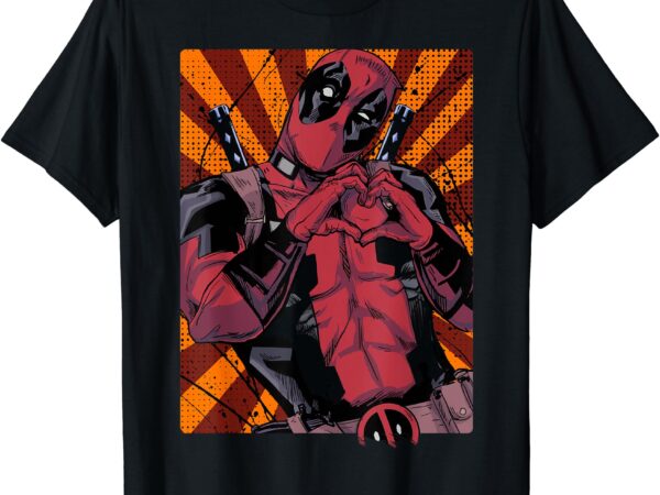 Marvel deadpool heart hands portrait t-shirt