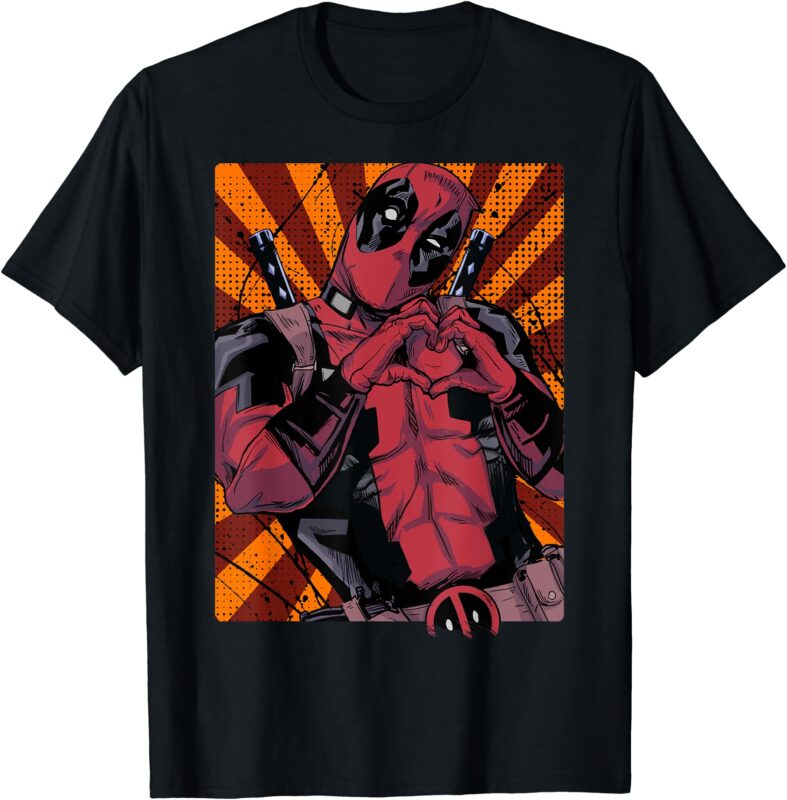 Marvel Deadpool Heart Hands Portrait T-Shirt