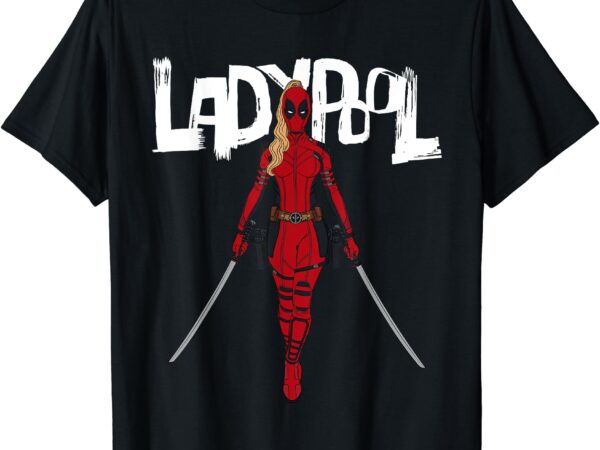 Marvel studios deadpool & wolverine ladypool with swords t-shirt