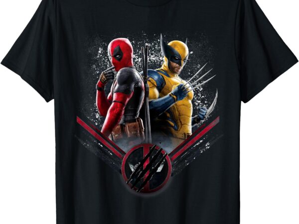 Marvel studios deadpool & wolverine side-by-side claw icon t-shirt