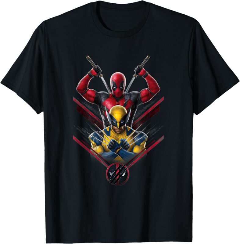 Marvel Studios Deadpool & Wolverine with Claw-Slashed Logo T-Shirt