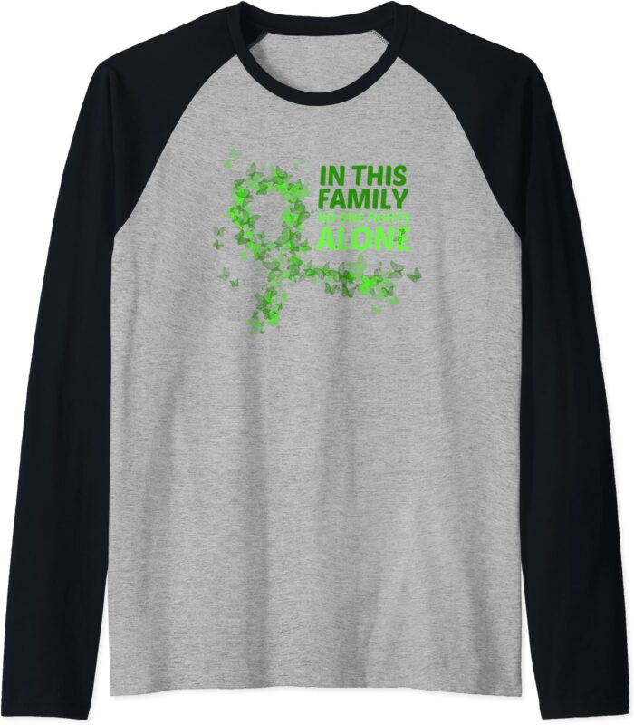 May Mental Health Awareness Month Green Ribbons Family Gift Raglan Baseball Tee