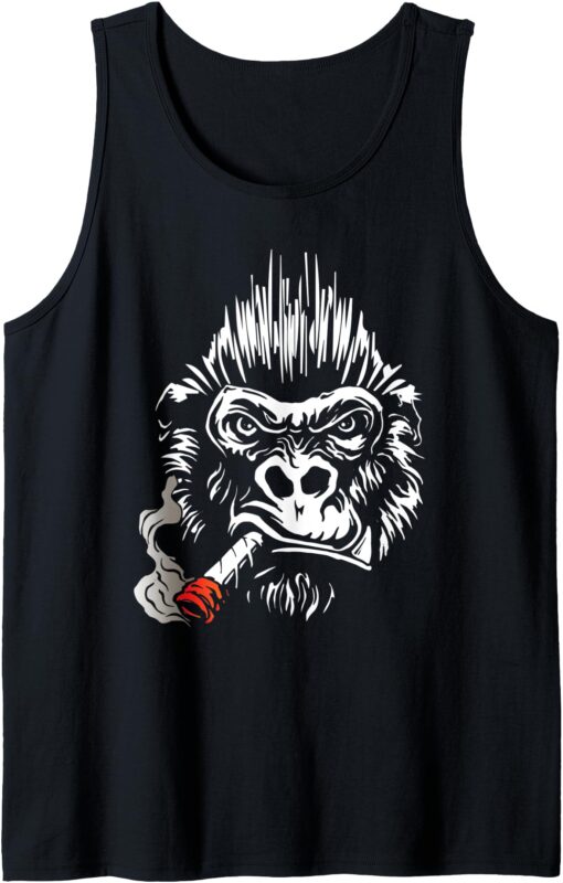 Mens Men Manhood Chef Big Boss Gorilla with Cigarette Cool Gift Tank Top