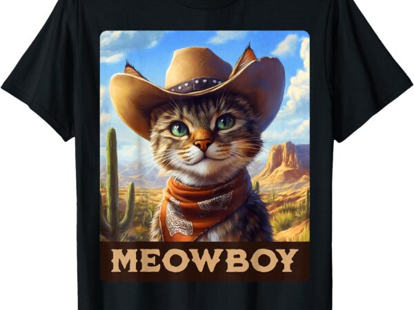 Meowboy_ cowboy kitten, western whiskers, cat t-shirt