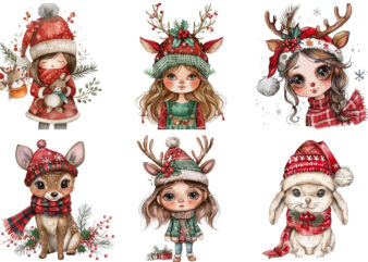 Merry Christmas doll animal Clipart