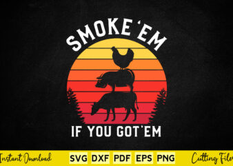 Smoke em if you got em funny bbq t-shirt design