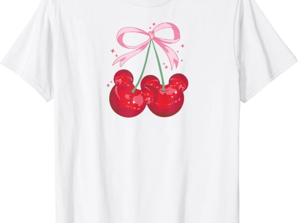 Mouse ears cherry bow coquette womens princess theme park t-shirt