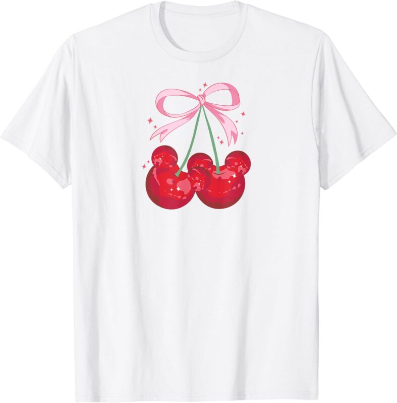 Mouse Ears Cherry Bow Coquette Womens Princess Theme Park T-Shirt