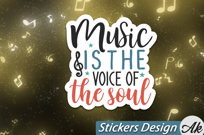 Music is the voice of the soul Stickers