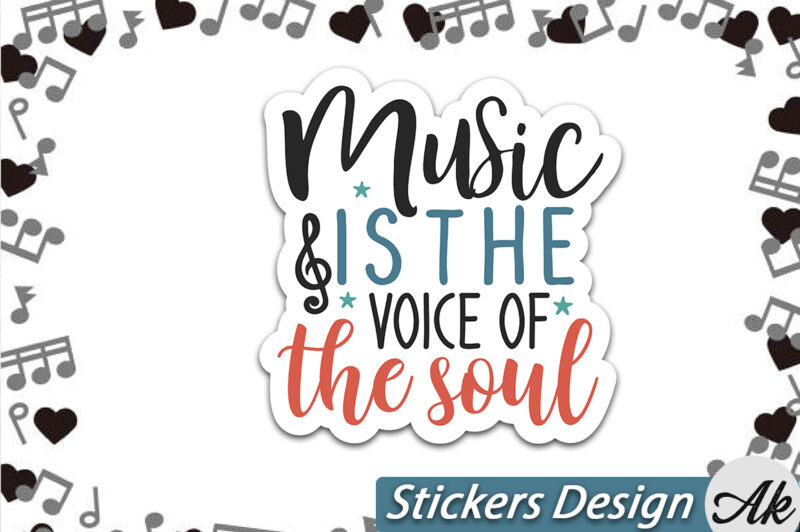 Music is the voice of the soul Stickers